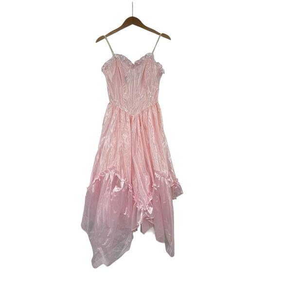 Vintage Steppin Out 80’s Pink Strapless Prom Cocktail Dress W/ Bolero Size 7 - Picture 7 of 12